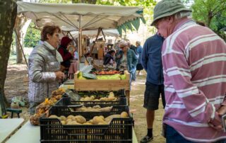 Stand de Mme Fiol sur le marché de  Neyrac